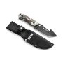 Hunting Knife With Gut Hook And Partly Serrated Blade