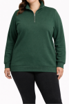 Ladies Tracktop Collar & 1 4 Zip Green - 6XL Green