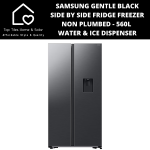 Samsung Gentle Black Side By Side Fridge Freezer Np - 560L Water & Ice Dispenser