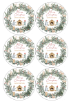 Personalised Christmas Gift Stickers - Nativity Wreath - Afrikaans