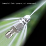 1PC Sewer Pipe Unblocking Stainless Steel High-pressure Nozzle Stainless Steel Quick-connect 1 4 Pipe Cleaning Rotating Nozzle U