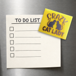 Black On Yellow Magnet – Crazy Cat Lady