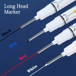 5PCS/SET Extended Nib 20MM Red Black Blue White Green Ink Long Head Markers Bathroom Woodworking Decoration Metal Plastic Wood M
