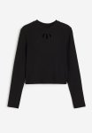 Long-sleeved Jersey Top - Black