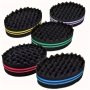 1PCS/2PCS Oval-shaped Double-sided Hair Care Sponge Brush Magic Salon Hairdressing Twist Curling Brush Sponge African Sponge Curling Sponge Tool Color Random