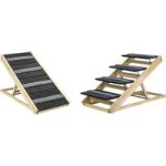 Foldable Wooden Dog Ramp And Stairs Non-slip Adjustable Portable Pet Steps