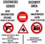 Security Area No Unauthorised Entry 60X60CM Sign.
