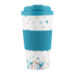 Blue With Hearts Double Wall Travel Mug 450ML