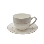 12 Piece Cup And Saucer Set With Gold Rim And Dots SGN2475
