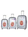 Smte 3 Piece Luggage Set Grey With Keychain