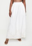 Poplin Skirt With Embroidered Hem - White