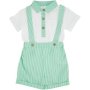 Made 4 Baby Boys 2 Piece Stripe Dungaree 6-12M