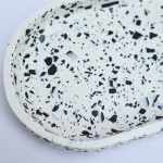 Eco-resin Terrazzo Pill Trinket Tray - Black & White