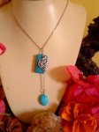 Plated Silver Pentagram And Magnesite Necklace