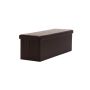 Kia Leather Touch Triple Ottoman - Brown