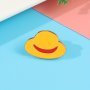 Cute Straw Hat Enamel Lapel Pin - Fun Cartoon Brooch For Wallet Handbag Clothing & Jewelry Accessories