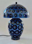 Blue|navy & Gold Circle Metal Lamp Base With Dome Shade – 51X39CM