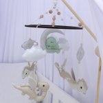 Cot Mobile Grey Vintage Sleeping Dino Dinosaur Set Dragon
