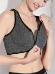 Women's Zip Front Sports Bra Wireless Post-surgery Bra Active Yoga Bra - Pack Of 3
