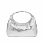 Laminated Fabric Handbag -silver