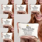1PC Birthday Gifts For Women Travel Zipper Makeup Bag Happy Birthday Gifts For Daughter Niece Granddaughter Friend Sister Birthd