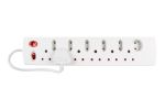 Electricmate 12WaySingle Multi Plug Over Load Surge - White