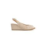 Womens Katya Leather Shoes In Beige - Beige 8