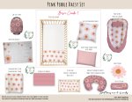 Cot Duvet Bedding Pink Pebble Daisy Set