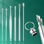 6 Pcs Stainless Steel Ear Pick Ear Pick Ear Pick Tool Set Portable Spiral Spring Ear Cleaning