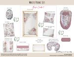 Cot Duvet Bedding White Peoni Set