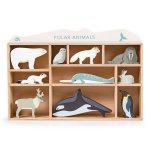 Wooden Display And Polar Animals