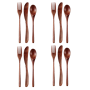 12PIECE Wooden Utensils Wooden Spoon Fork Knife Cutlery Set/tableware Set