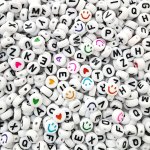 200PCS Acrylic Alphabet And Emoticon Heart Beads Set For Diy Crafts Jewelry Making Bracelets Necklaces Earrings And Phone Chains