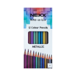 Nexx Metallic Colour Pencils 12 Pack - Factory Plaza