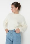 Soft Textured Basic Sweater - Ecru