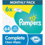 Pampers Complete Clean Baby Wipes Value Pack - 6X64 - Total Count 384 Wipes