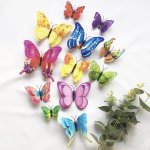 12PCS Double-layer Three-dimensional Butterfly Wall Sticker Wall Decoration
