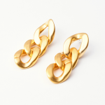Goldair Gold Matte Link Chain Earrings - Gold