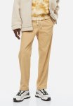 Regular Fit Cotton Twill Pull-on Trousers - Beige