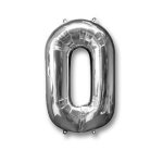 Helium air Foil Silver Number 0 Balloon 106CM Tbd