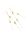 Goldair Gold Green Beaded Flower Chain Drop Earrings