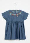 PoP Candy Applique Denim Dress - Blue