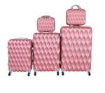 Smte 5-PIECE Travel Trolley Luggage Set Durable Lightweight Versatile Suitcases Rose-gold With Keychain