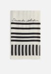 Printed Blanket Scarf - Light Beige Black Striped