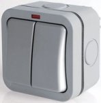Masterplug IP66 Double 2-WAY Outdoor Switch