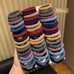 50PCS Colorful Elastic Hair Ties For Girls