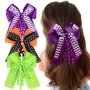 1PC Halloween Party Double Layer Polyester Hair Bows With Duckbill Clip For Girls 3 Colors