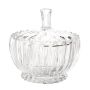 Glass Candy Dish With Lid Lotus Shaped Serving Bowl