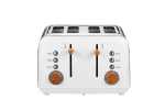 White Stainless Steel Anson Collection 4 Slice Toaster - BS-TS401W