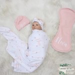 Wrap Set Swaddle Set White Colorful Dots